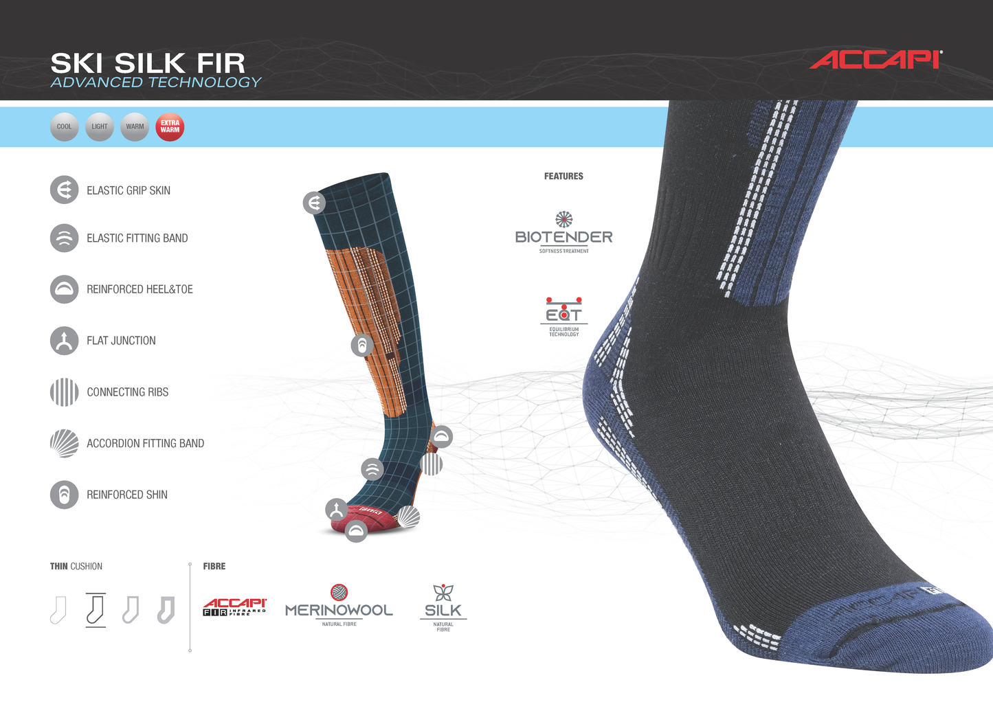 SILK FIR-INFRARED SKI SOCKS
