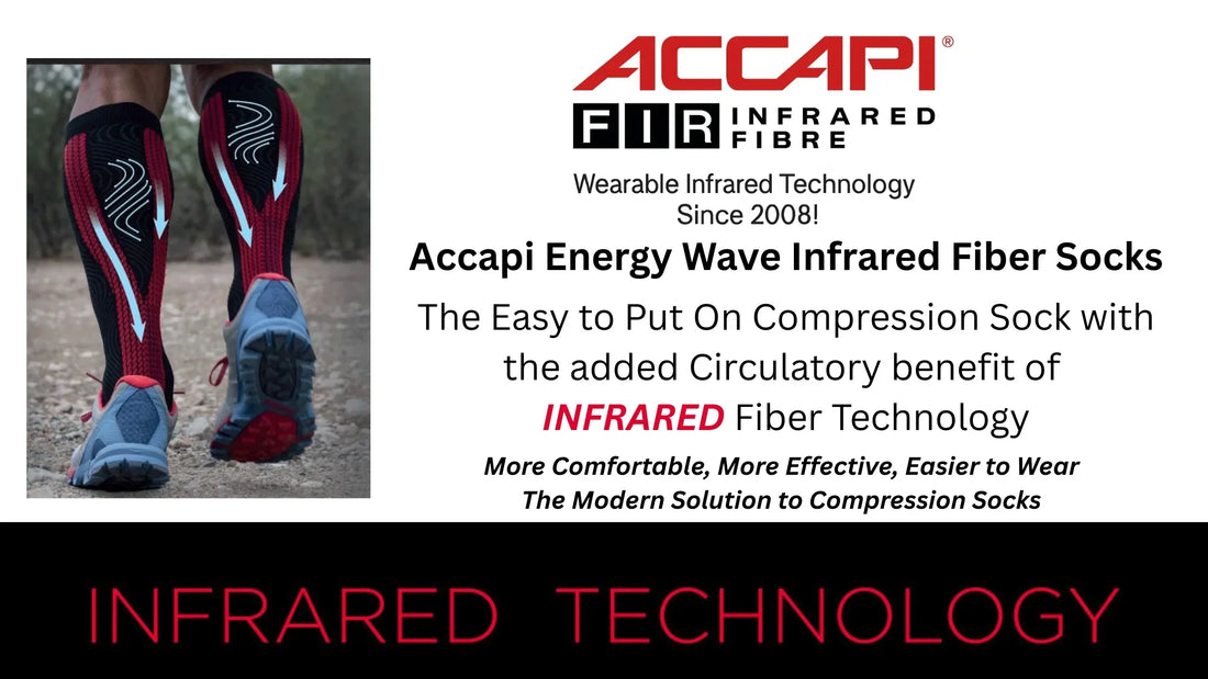 Easy to put on compression socks with infrared fiber circulation technology