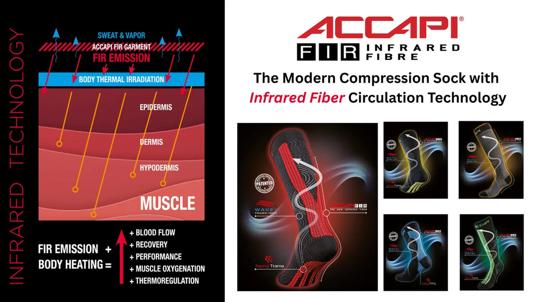 modern compression sock technology with infrared fiber circulation