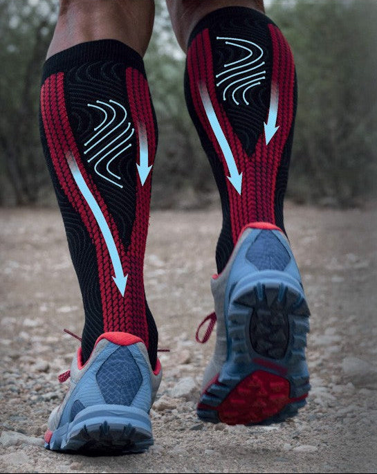 Infrared Fiber socks showing the circulation path

