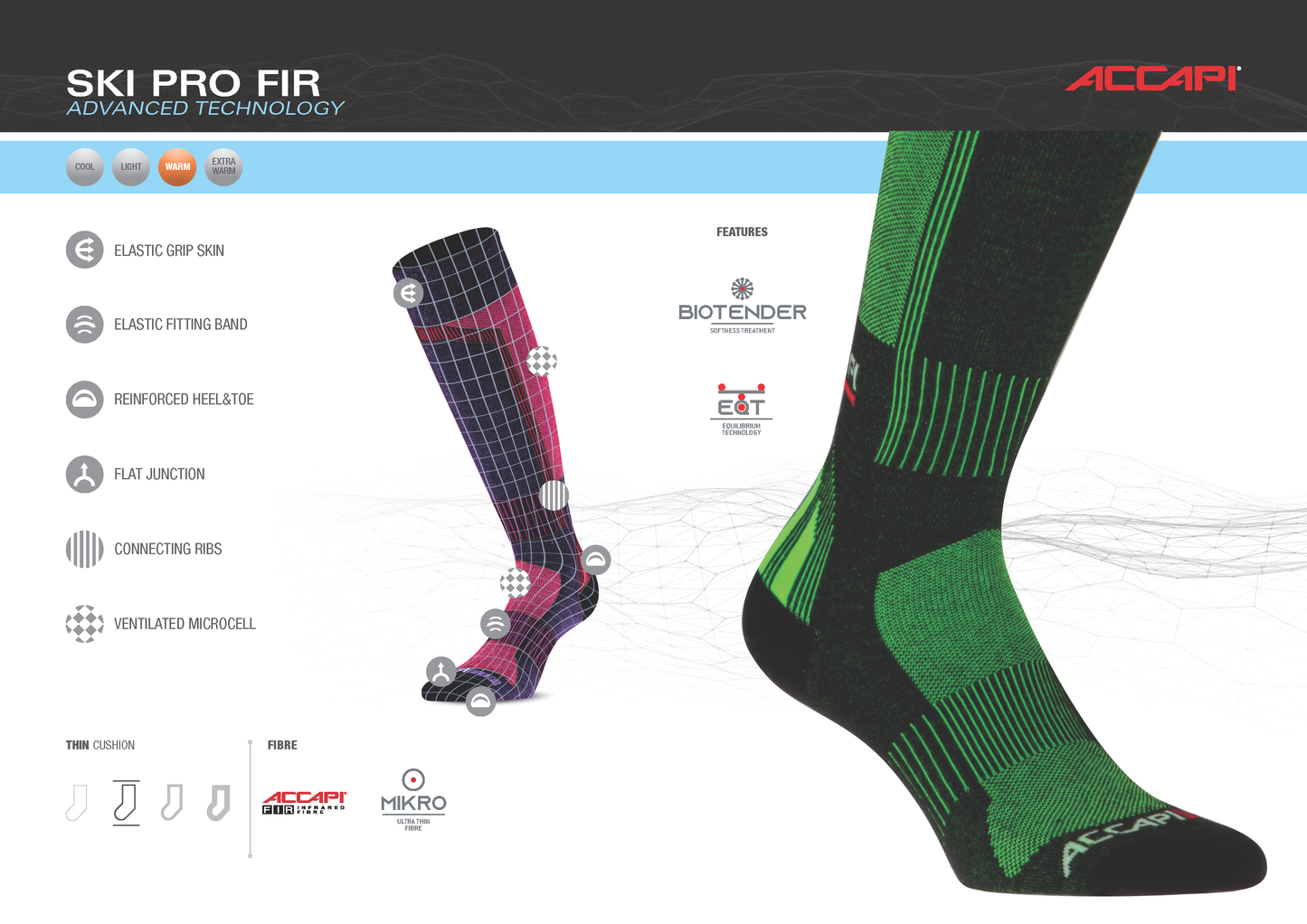 PRO FIR-INFRARED SKI SOCKS (THIN)